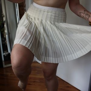 J Crew Pleated White Skirt